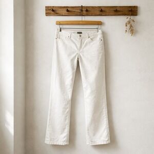 Tommy Hilfiger Corduroy Pants Women 14 White Excellent Straight Leg Stretch